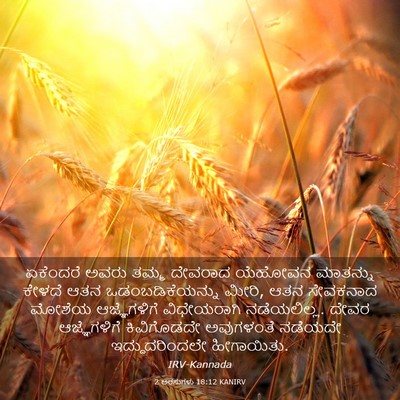 Picture 03 - 2 ಅರಸುಗಳು 18:12 KANIRV - ಏಕೆಂದರೆ ಅವರು ತಮ್ಮ - Bible Verse Picture