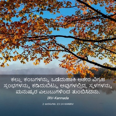 Picture 03 - 2 ಅರಸುಗಳು 23:14 KANIRV - ಕಲ್ಲು ಕಂಬಗಳನ್ನು - Bible Verse Picture