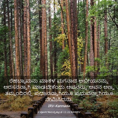 Picture 03 - 2 ಪೂರ್ವಕಾಲವೃತ್ತಾಂತ 11:22 KANIRV - ರೆಹಬ್ಬಾಮನು ಮಾಕಳ - Bible Verse Picture