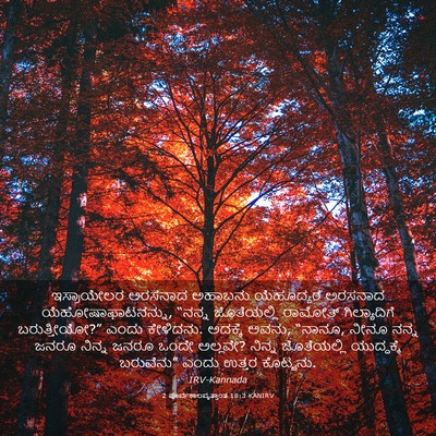 Picture 03 - 2 ಪೂರ್ವಕಾಲವೃತ್ತಾಂತ 18:3 KANIRV - ಇಸ್ರಾಯೇಲರ ಅರಸನಾದ - Bible Verse Picture