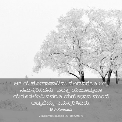Picture 03 - 2 ಪೂರ್ವಕಾಲವೃತ್ತಾಂತ 20:18 KANIRV - ಆಗ ಯೆಹೋಷಾಫಾಟನು - Bible Verse Picture