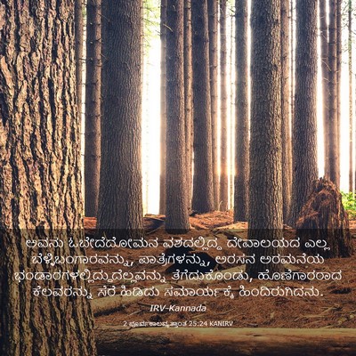 Picture 03 - 2 ಪೂರ್ವಕಾಲವೃತ್ತಾಂತ 25:24 KANIRV - ಅವನು ಓಬೇದೆದೋಮನ - Bible Verse Picture