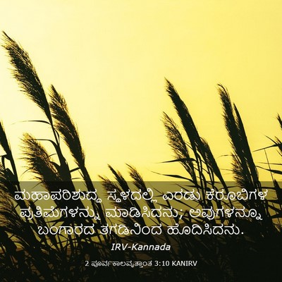 Picture 03 - 2 ಪೂರ್ವಕಾಲವೃತ್ತಾಂತ 3:10 KANIRV - ಮಹಾಪರಿಶುದ್ಧ - Bible Verse Picture