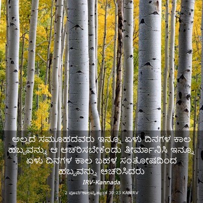 Picture 03 - 2 ಪೂರ್ವಕಾಲವೃತ್ತಾಂತ 30:23 KANIRV - ಅಲ್ಲದೆ ಸಮೂಹದವರು - Bible Verse Picture