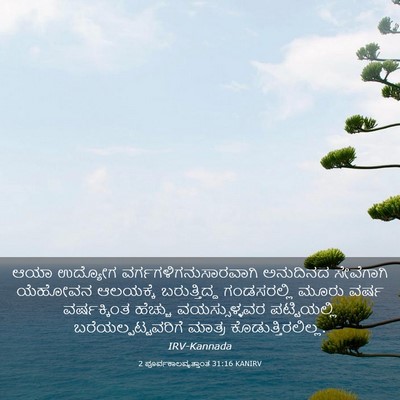 Picture 03 - 2 ಪೂರ್ವಕಾಲವೃತ್ತಾಂತ 31:16 KANIRV - ಆಯಾ ಉದ್ಯೋಗ - Bible Verse Picture