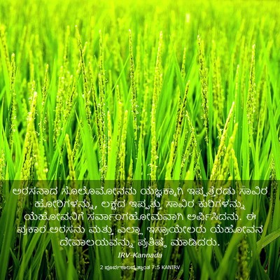 Picture 03 - 2 ಪೂರ್ವಕಾಲವೃತ್ತಾಂತ 7:5 KANIRV - ಅರಸನಾದ ಸೊಲೊಮೋನನು - Bible Verse Picture