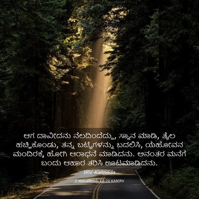 Picture 03 - 2 ಸಮುವೇಲನು 12:20 KANIRV - ಆಗ ದಾವೀದನು - Bible Verse Picture