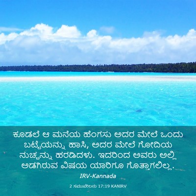 Picture 03 - 2 ಸಮುವೇಲನು 17:19 KANIRV - ಕೂಡಲೆ ಆ ಮನೆಯ - Bible Verse Picture