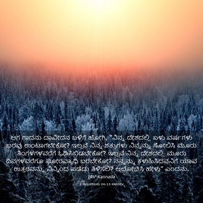 Picture 03 - 2 ಸಮುವೇಲನು 24:13 KANIRV - ಆಗ ಗಾದನು ದಾವೀದನ - Bible Verse Picture