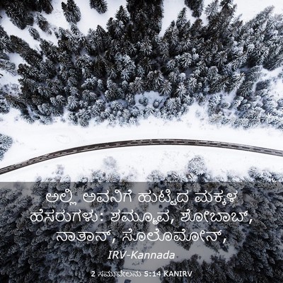 Picture 03 - 2 ಸಮುವೇಲನು 5:14 KANIRV - ಅಲ್ಲಿ ಅವನಿಗೆ - Bible Verse Picture