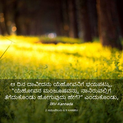 Picture 03 - 2 ಸಮುವೇಲನು 6:9 KANIRV - ಆ ದಿನ ದಾವೀದನು - Bible Verse Picture