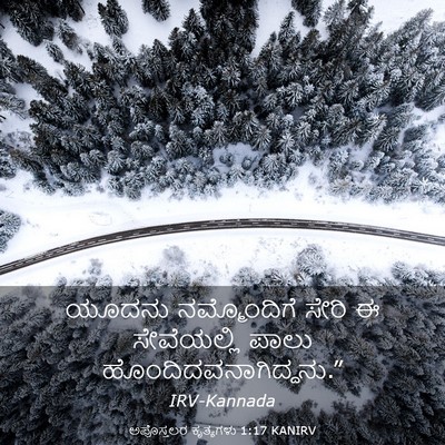 Picture 03 - ಅಪೊಸ್ತಲರ ಕೃತ್ಯಗಳು 1:17 KANIRV - ಯೂದನು ನಮ್ಮೊಂದಿಗೆ - Bible Verse Picture