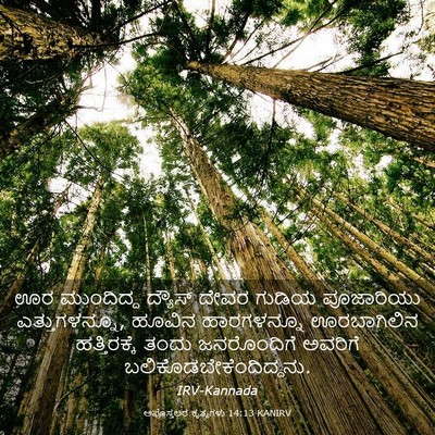Picture 03 - ಅಪೊಸ್ತಲರ ಕೃತ್ಯಗಳು 14:13 KANIRV - ಊರ ಮುಂದಿದ್ದ - Bible Verse Picture