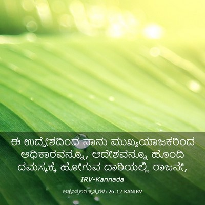 Picture 03 - ಅಪೊಸ್ತಲರ ಕೃತ್ಯಗಳು 26:12 KANIRV - ಈ ಉದ್ದೇಶದಿಂದ ನಾನು - Bible Verse Picture