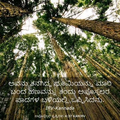 Picture 03 - ಅಪೊಸ್ತಲರ ಕೃತ್ಯಗಳು 4:37 KANIRV - ಅವನು ತನಗಿದ್ದ - Bible Verse Picture