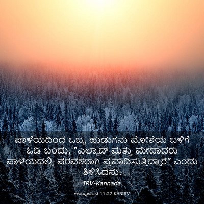 Picture 03 - ಅರಣ್ಯಕಾಂಡ 11:27 KANIRV - ಪಾಳೆಯದಿಂದ ಒಬ್ಬ - Bible Verse Picture