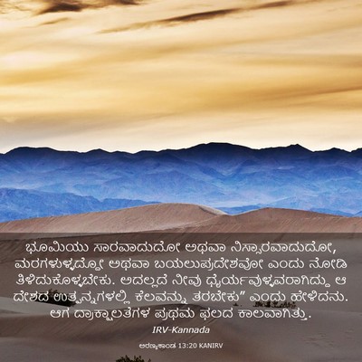 Picture 03 - ಅರಣ್ಯಕಾಂಡ 13:20 KANIRV - ಭೂಮಿಯು ಸಾರವಾದುದೋ - Bible Verse Picture