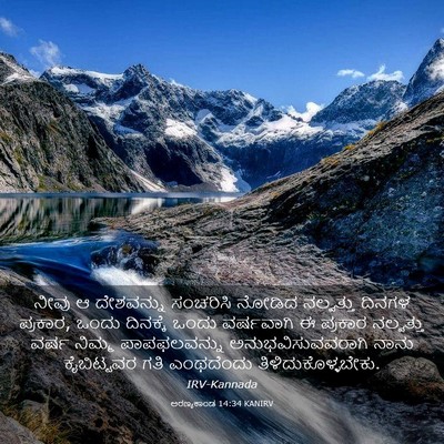 Picture 03 - ಅರಣ್ಯಕಾಂಡ 14:34 KANIRV - ನೀವು ಆ ದೇಶವನ್ನು - Bible Verse Picture
