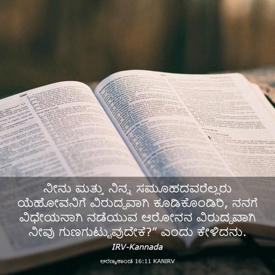 Picture 03 - ಅರಣ್ಯಕಾಂಡ 16:11 KANIRV - ನೀನು ಮತ್ತು ನಿನ್ನ - Bible Verse Picture