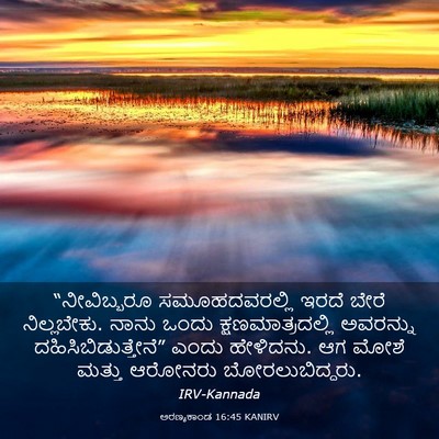 Picture 03 - ಅರಣ್ಯಕಾಂಡ 16:45 KANIRV - “ನೀವಿಬ್ಬರೂ - Bible Verse Picture