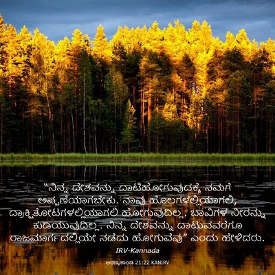 Picture 03 - ಅರಣ್ಯಕಾಂಡ 21:22 KANIRV - “ನಿನ್ನ ದೇಶವನ್ನು - Bible Verse Picture