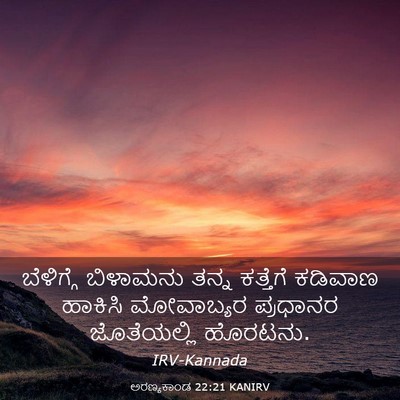 Picture 03 - ಅರಣ್ಯಕಾಂಡ 22:21 KANIRV - ಬೆಳಿಗ್ಗೆ ಬಿಳಾಮನು - Bible Verse Picture
