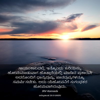 Picture 03 - ಅರಣ್ಯಕಾಂಡ 28:8 KANIRV - ಸಾಯಂಕಾಲದಲ್ಲಿ - Bible Verse Picture