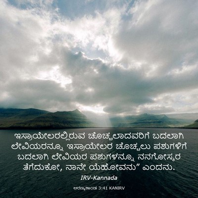 Picture 03 - ಅರಣ್ಯಕಾಂಡ 3:41 KANIRV - ಇಸ್ರಾಯೇಲರಲ್ಲಿರುವ - Bible Verse Picture
