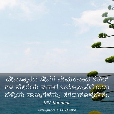 Picture 03 - ಅರಣ್ಯಕಾಂಡ 3:47 KANIRV - ದೇವಸ್ಥಾನದ ಸೇವೆಗೆ - Bible Verse Picture