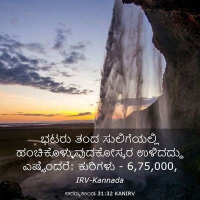Picture 03 - ಅರಣ್ಯಕಾಂಡ 31:32 KANIRV - ಭಟರು ತಂದ - Bible Verse Picture