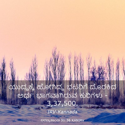 Picture 03 - ಅರಣ್ಯಕಾಂಡ 31:36 KANIRV - ಯುದ್ಧಕ್ಕೆ ಹೋಗಿದ್ದ - Bible Verse Picture