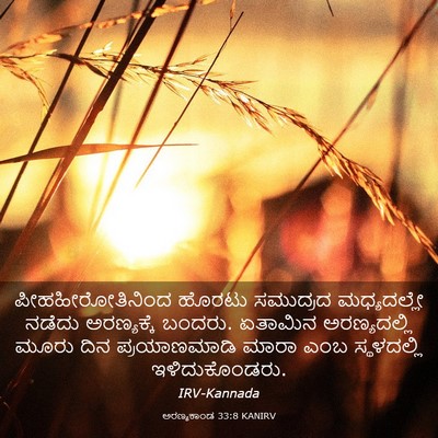 Picture 03 - ಅರಣ್ಯಕಾಂಡ 33:8 KANIRV - ಪೀಹಹೀರೋತಿನಿಂದ - Bible Verse Picture