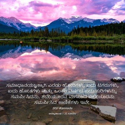 Picture 03 - ಅರಣ್ಯಕಾಂಡ 7:35 KANIRV - ಸಮಾಧಾನಯಜ್ಞಕ್ಕಾಗಿ - Bible Verse Picture