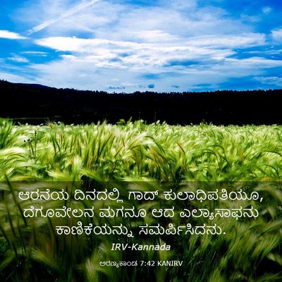 Picture 03 - ಅರಣ್ಯಕಾಂಡ 7:42 KANIRV - ಆರನೆಯ ದಿನದಲ್ಲಿ - Bible Verse Picture