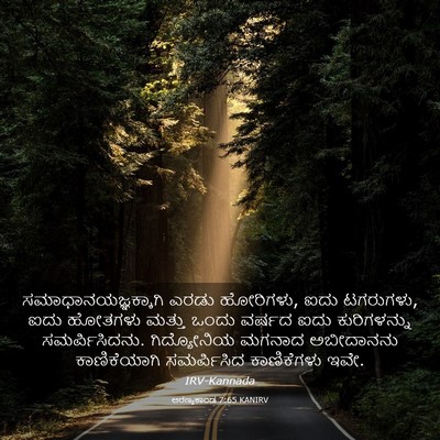 Picture 03 - ಅರಣ್ಯಕಾಂಡ 7:65 KANIRV - ಸಮಾಧಾನಯಜ್ಞಕ್ಕಾಗಿ - Bible Verse Picture