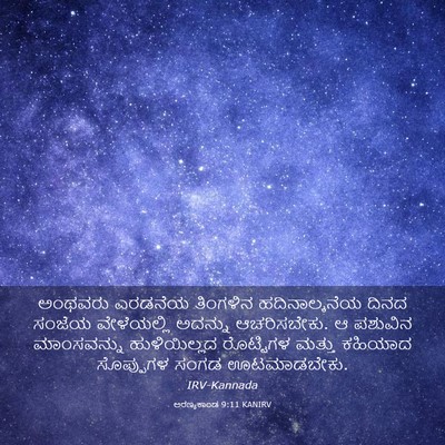 Picture 03 - ಅರಣ್ಯಕಾಂಡ 9:11 KANIRV - ಅಂಥವರು ಎರಡನೆಯ - Bible Verse Picture