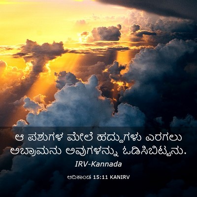 Picture 03 - ಆದಿಕಾಂಡ 15:11 KANIRV - ಆ ಪಶುಗಳ ಮೇಲೆ - Bible Verse Picture