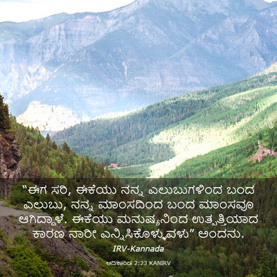 Picture 03 - ಆದಿಕಾಂಡ 2:23 KANIRV - “ಈಗ ಸರಿ, ಈಕೆಯು ನನ್ನ - Bible Verse Picture
