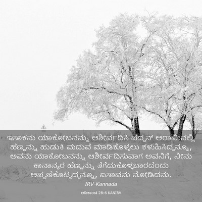 Picture 03 - ಆದಿಕಾಂಡ 28:6 KANIRV - ಇಸಾಕನು ಯಾಕೋಬನನ್ನು - Bible Verse Picture