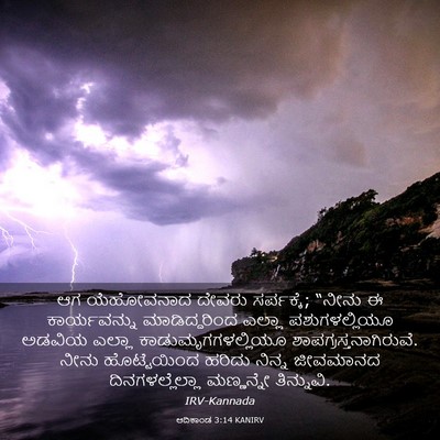 Picture 03 - ಆದಿಕಾಂಡ 3:14 KANIRV - ಆಗ ಯೆಹೋವನಾದ ದೇವರು - Bible Verse Picture