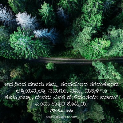 Picture 03 - ಆದಿಕಾಂಡ 31:16 KANIRV - ಆದ್ದರಿಂದ ದೇವರು - Bible Verse Picture