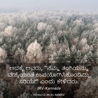 Picture 03 - ಆದಿಕಾಂಡ 34:31 KANIRV - ಅದಕ್ಕೆ ಅವರು, “ನಮ್ಮ - Bible Verse Picture