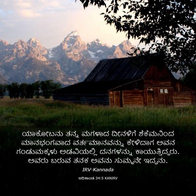 Picture 03 - ಆದಿಕಾಂಡ 34:5 KANIRV - ಯಾಕೋಬನು ತನ್ನ - Bible Verse Picture