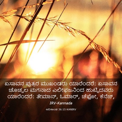 Picture 03 - ಆದಿಕಾಂಡ 36:15 KANIRV - ಏಸಾವನ ಪುತ್ರರ - Bible Verse Picture