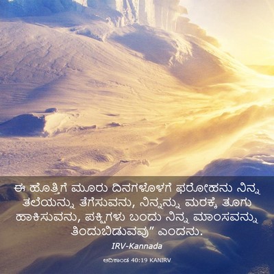 Picture 03 - ಆದಿಕಾಂಡ 40:19 KANIRV - ಈ ಹೊತ್ತಿಗೆ ಮೂರು - Bible Verse Picture