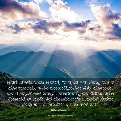 Picture 03 - ಆದಿಕಾಂಡ 42:38 KANIRV - ಆದರೆ ಯಾಕೋಬನು - Bible Verse Picture