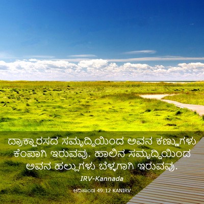 Picture 03 - ಆದಿಕಾಂಡ 49:12 KANIRV - ದ್ರಾಕ್ಷಾರಸದ - Bible Verse Picture