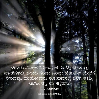 Picture 03 - ಆದಿಕಾಂಡ 7:16 KANIRV - ದೇವರು ನೋಹನಿಗೆ - Bible Verse Picture