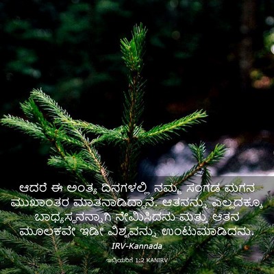 Picture 03 - ಇಬ್ರಿಯರಿಗೆ 1:2 KANIRV - ಆದರೆ ಈ ಅಂತ್ಯ - Bible Verse Picture