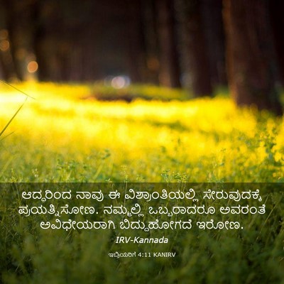 Picture 03 - ಇಬ್ರಿಯರಿಗೆ 4:11 KANIRV - ಆದ್ದರಿಂದ ನಾವು ಈ - Bible Verse Picture